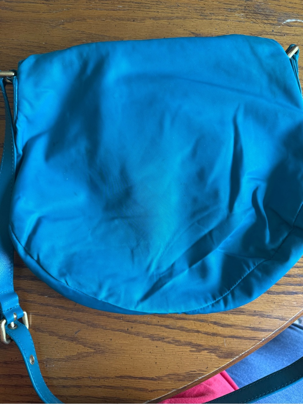 Marc by Marc Jacobs Teal Nylon Crossbody with Gold Accents - Picture 4 of 5